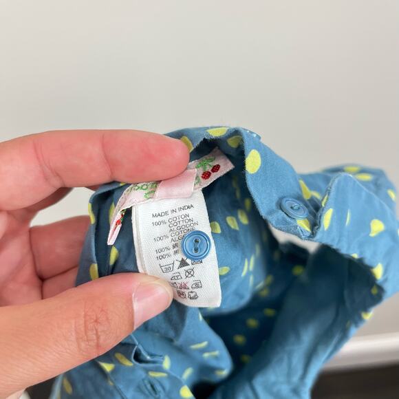 Bonpoint Blue Green Polka Dot Dress 18 Months - Picture 6 of 8